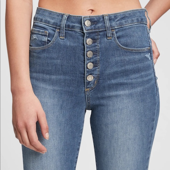 NWT Gap Button Fly Denim High Rise Jeggings Size 24 - Picture 2 of 15